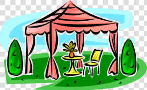 Vector Illustration Of Gazebo Tent Pavilion Structure   Canopies Clipart  HD Png Download