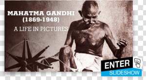 Class M figure Img   Mahatma Gandhi With Charkha  HD Png Download