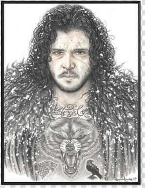 Inked   Jon Snow   Poster   Jon Snow Drawing  HD Png Download