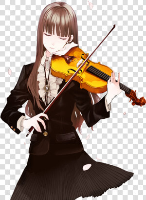 Chica Tocando Violin Anime Clipart   Png Download   Girl Playing Violin Drawing  Transparent Png