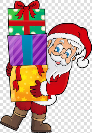 Transparent Santa With Presents Png Clipart​   Santa With Presents Clipart  Png Download