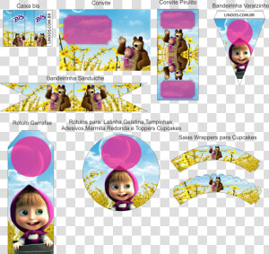 Adesivos Personalizados Masha Eo Urso  HD Png Download