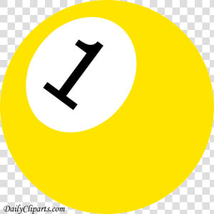 Number 1 Pool Ball Yellow Color Clipart Icon Daily   Circle  HD Png Download