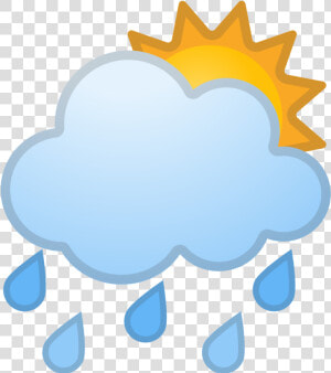 Sun Behind Rain Cloud Icon   Cartoon Cloud And Rain  HD Png Download