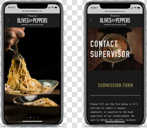 Restaurant Website Olives And Peppers Bootstrap Desgin   Iphone  HD Png Download