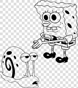 Spongebob And Gary Coloring Page   Spongebob And Gary Drawing  HD Png Download