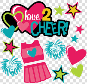 Love 2 Cheer Svg Scrapbook Collection Cheerleading   Love To Cheerleading  HD Png Download