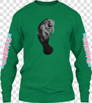 Green Manatee   Shirt Design For Work  HD Png Download