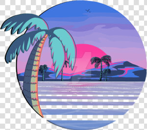 Vaporwave Statue Png   Vaporwave Palm Tree Transparent  Png Download