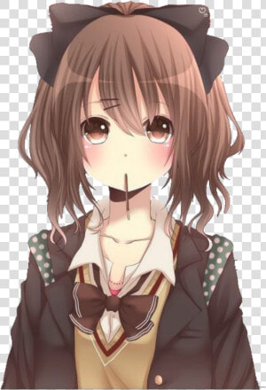 Anime  Anime Girl  And Kawaii Image   Cute Anime Girls Brown Hair  HD Png Download