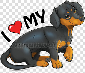 Dachshund Love   Rottweiler  HD Png Download