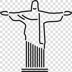 Brazil Drawing Symbol   Christ Redeemer Icon Png  Transparent Png