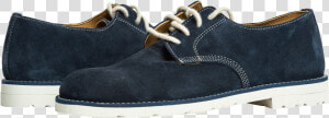 Zapato Artesanal En Cuero Gamuzado Azul Con Suela De   Sneakers  HD Png Download