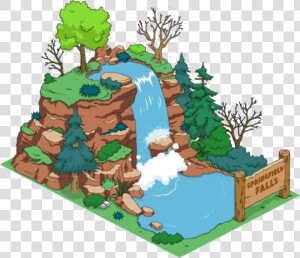 Transparent Safari Guide Clipart   Mountains Water Falls Cartoon  HD Png Download