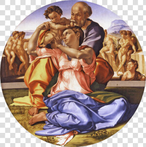 Doni Tondo  1507 Michelangelo   Michelangelo Di Lodovico Buonarroti Simoni Paintings  HD Png Download