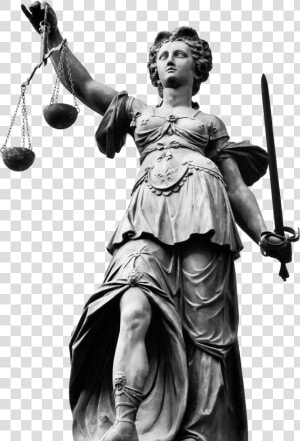 Lady Justice Frankfurt Sculpture Black And White     Transparent Justice Statue Png  Png Download