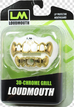 3d Chrome Grill Loudmouth Loud Mouth Guards   Gold Teeth Mouth Guard Football  HD Png Download