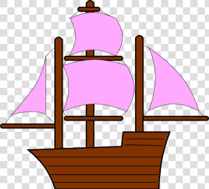 Pink Pirate Ship Clip Art At Clker   Explorers Ship Clip Art  HD Png Download