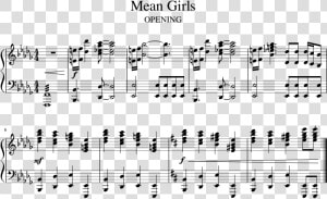 Mean Girls Musical Opening   Meet The Plastics Piano Sheet Music  HD Png Download