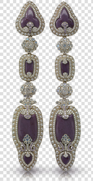 Fabergé Scheherazade Long Earrings Features Lilac Jasper    Earrings  HD Png Download