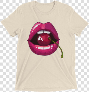 Sexy Cherry Lips With Open Mouth Short Sleeve T shirt   Chevy Colorado Zr2 Shirt  HD Png Download