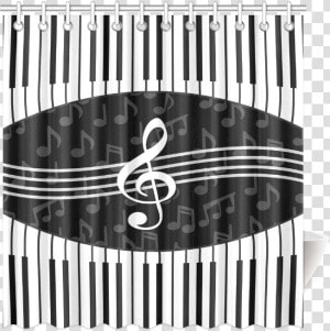 Stylish Music Piano Keys And Treble Clef Shower Curtain   Piano Png Round  Transparent Png