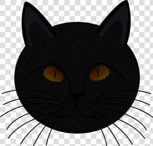 Black Cat Kitten Clip Art   Black Cat Face Drawing  HD Png Download