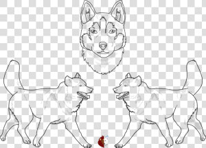 Full Size Of Husky Drawing Easy Step By Cute Puppy   Line Art  HD Png Download