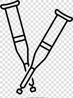 Crutches Coloring Page  HD Png Download