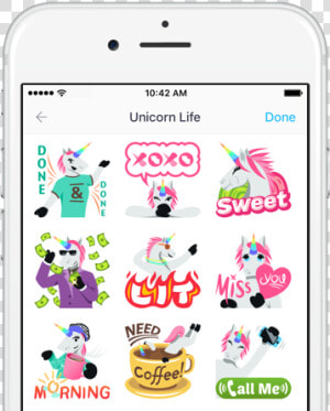 Unicorn Sticker Pack On Kik   Iphone  HD Png Download