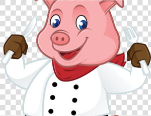 Chef Pig Clipart Png   Png Download   Pig Chef Cartoon  Transparent Png