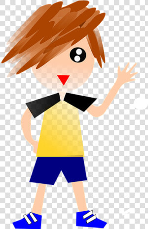 Boy  Soccer Player  Sportive  Hello  Waving  Carton   Clip Art  HD Png Download