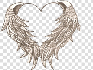 Drawing Heart Angel Tattoo Coloring Book   Angel Wings Tattoo With Halo  HD Png Download