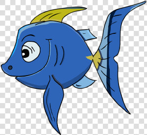 Peces  Peces Loro  Dibujos Animados  Azul  Buena  HD Png Download