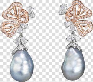 Baroque Pearl And Diamond Earring  HD Png Download