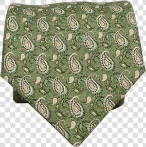 Hermes Green Paisley Print Silk Tie   Placemat  HD Png Download