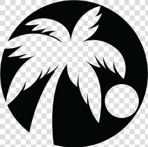 Palm Tree Moon Over Miami   Cartoon Black Palm Tree  HD Png Download