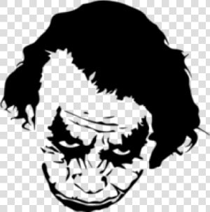 Joker Harley Quinn Stencil Art   Heath Ledger Joker Black And White Art  HD Png Download