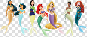 Princesses As Mermaids By   Princesses As Mermaids  HD Png Download