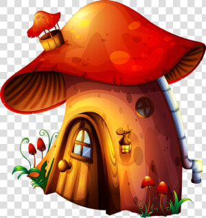 Mushrooms Clipart Button Mushroom   Mushroom House Clipart  HD Png Download