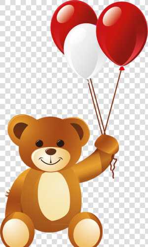 Valentine Cartoon  Valentines Teddy Bear  Baby Bears    Teddy Bear Balloon Clipart Png  Transparent Png