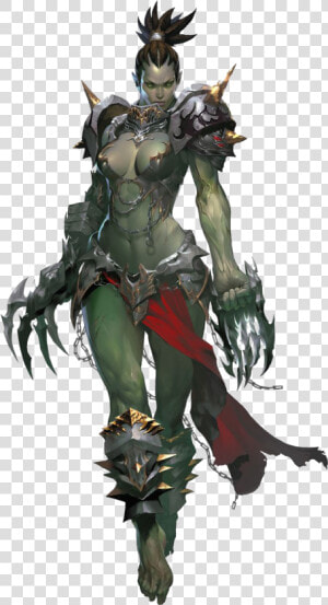 Clip Art Female Orc Fantasy Character   Lineage 2 Female Orc  HD Png Download