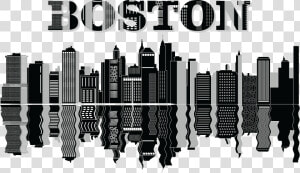 Free Clipart Of A Reflecting Boston City Skyline   Boston Skyline Clip Art  HD Png Download