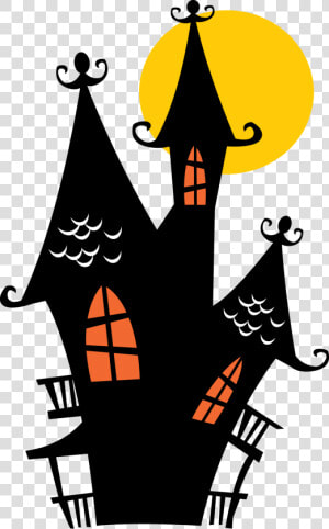 Halloween Haunted Houses Clipart   Halloween Cartoon Haunted House  HD Png Download