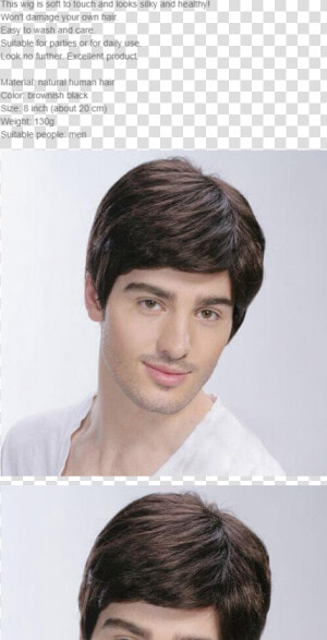 Wisebuy Men Short Full Wig 100  Natural Human Hair   Wig  HD Png Download