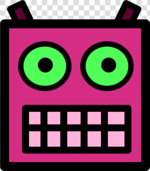 Pink Or Plum Robot Face With Green Eyes   Robot Faces Clipart  HD Png Download