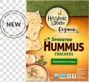 Sprouted Hummus Roasted Garlic  amp  Herb   Hummus Crackers Roasted Garlic  HD Png Download