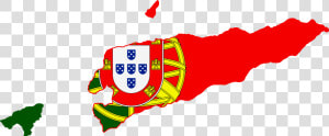 Flag Map Of Portuguese Timor   East Timor Flag Map  HD Png Download