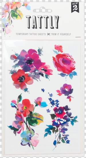 Watercolor Floral Sheet Tattly  HD Png Download