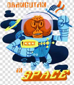 Orangutan In Space   Poster  HD Png Download